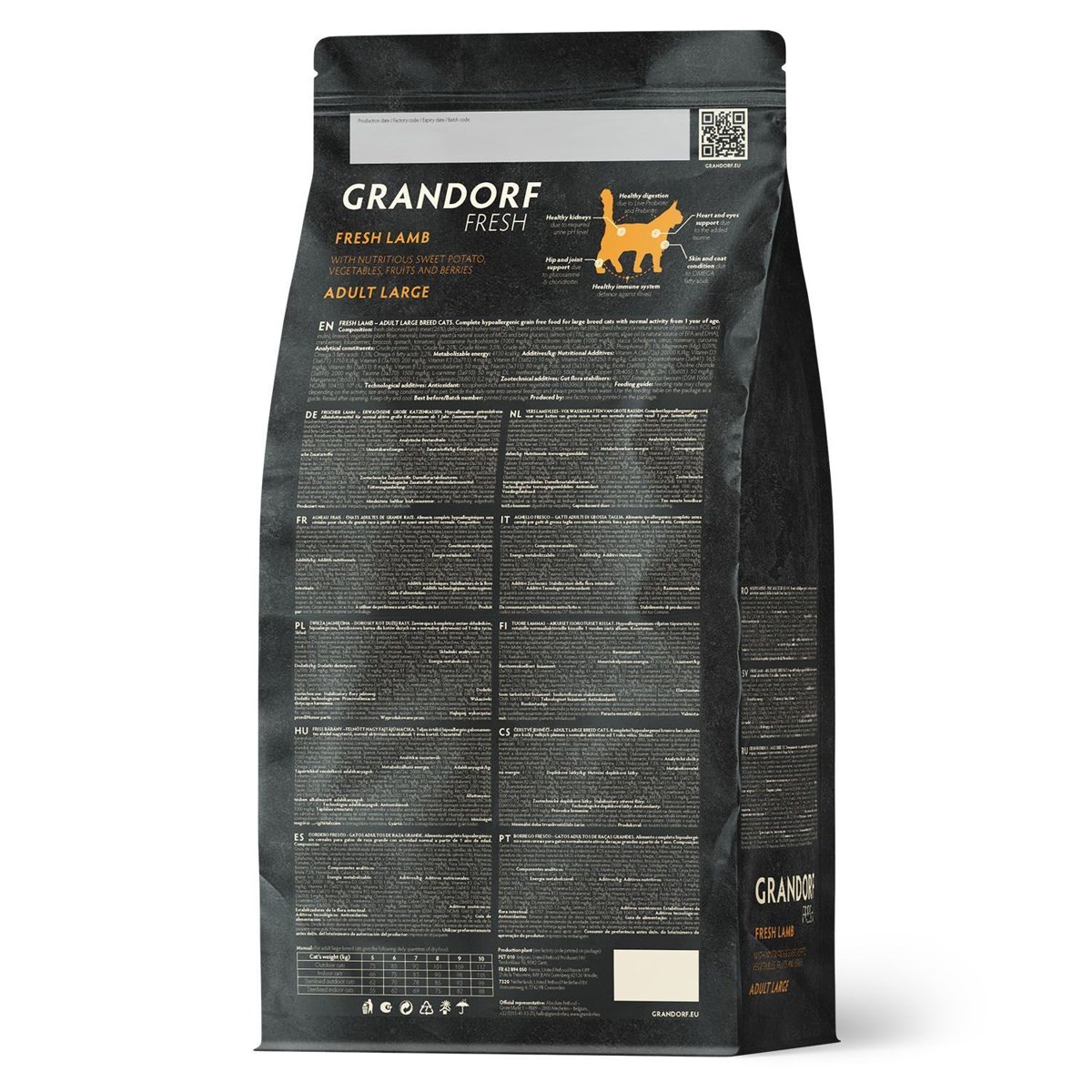 Сухий корм Grandorf Fresh ягня та батат для дорослих котів великих порід, 2 кг — Фото 2
