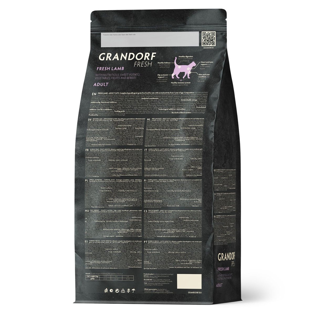 Сухий корм Grandorf Fresh ягня з бататом для дорослих котів — Фото 2