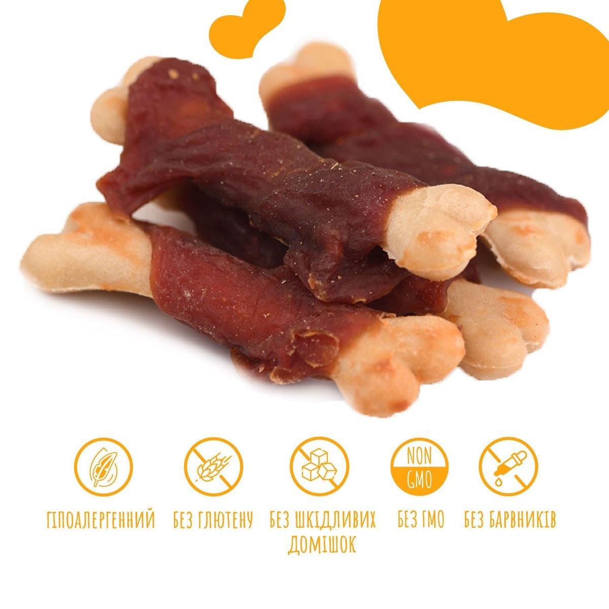 Ласощі для собак Mavsy Calcium Bone With Duck — качина ніжка з кальцієм, 100 г — Фото 2