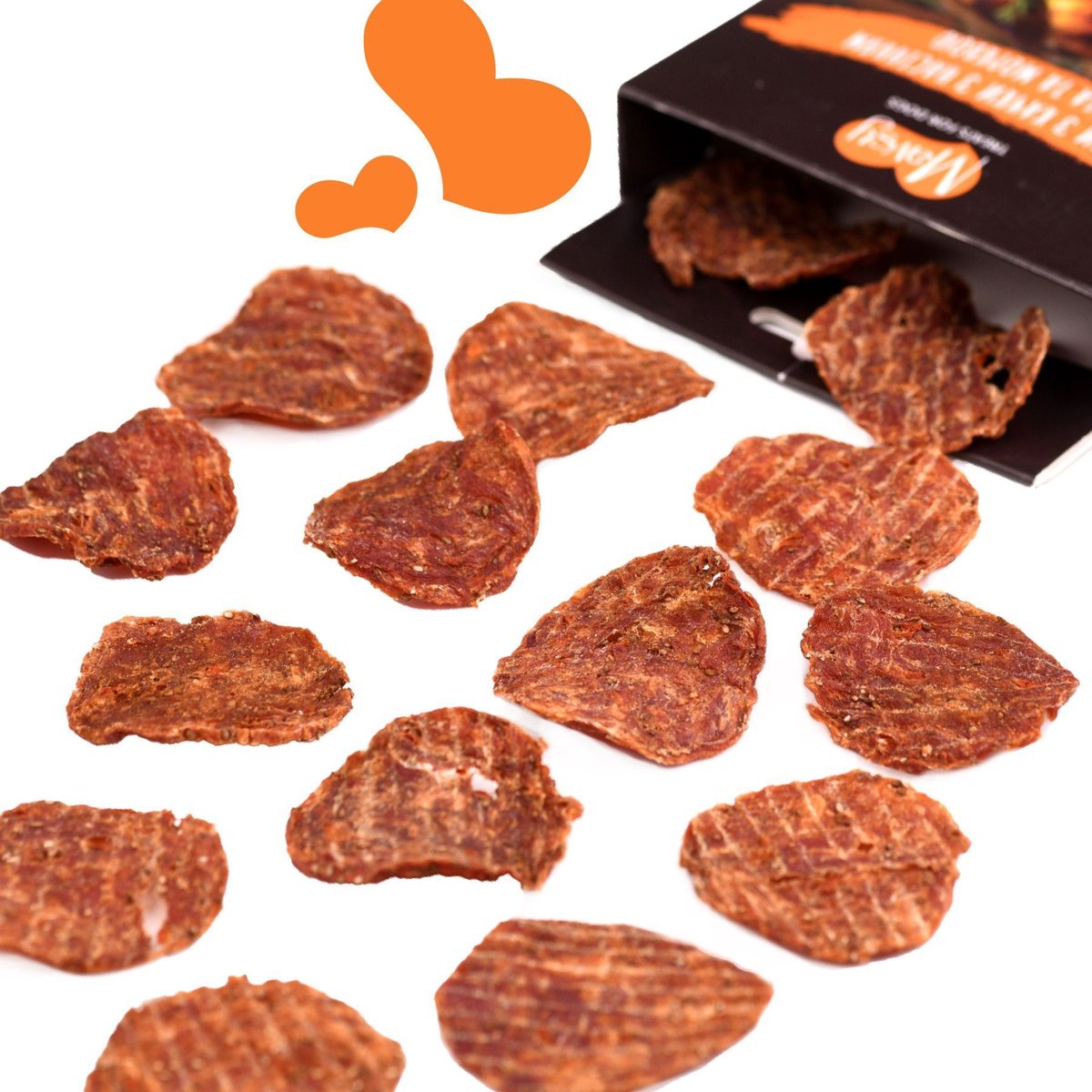 Ласощі для котів і собак Mavsy Duck Round Chip — чіпси з качки з насінням чіа та морквою, 50 г — Фото 3